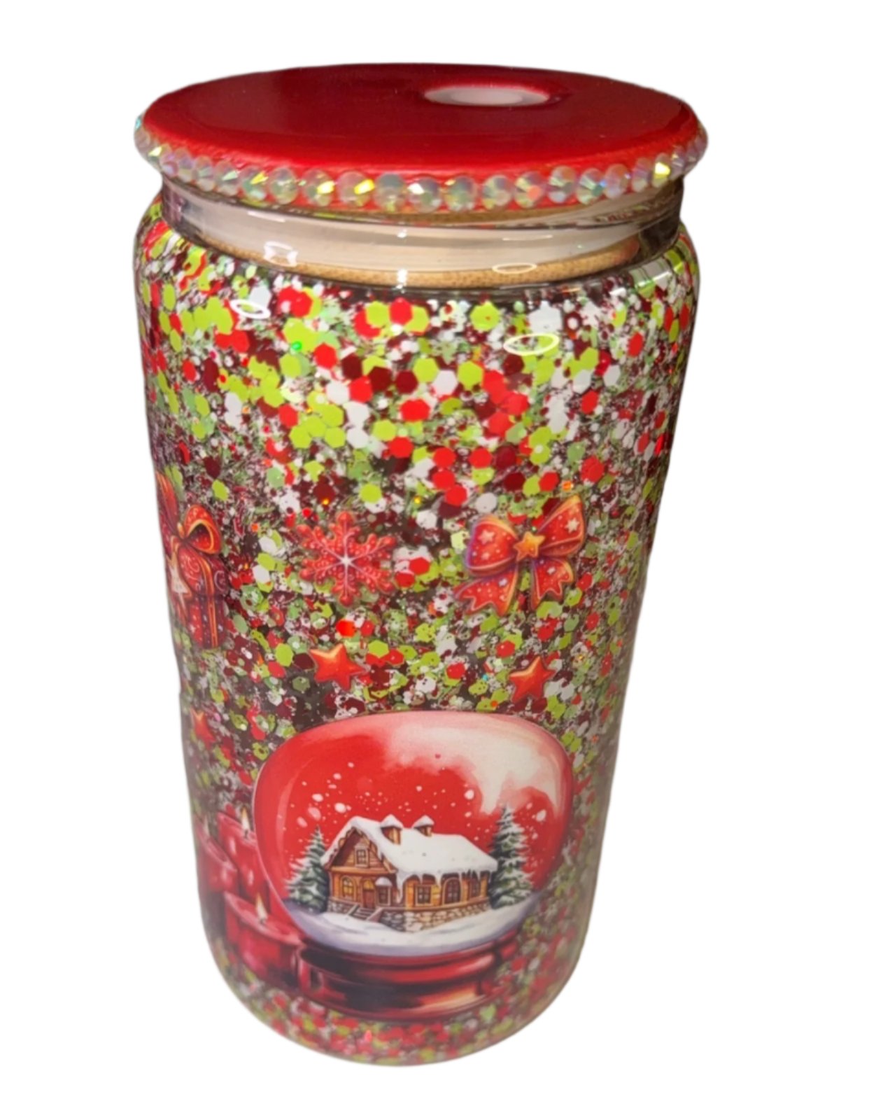 16oz Glass Boujie Grinch Snowglobe