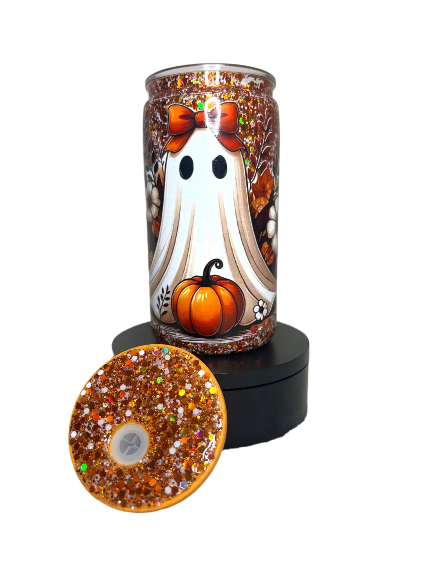 16oz Hey Boo Acrylic Snowglobe Tumbler