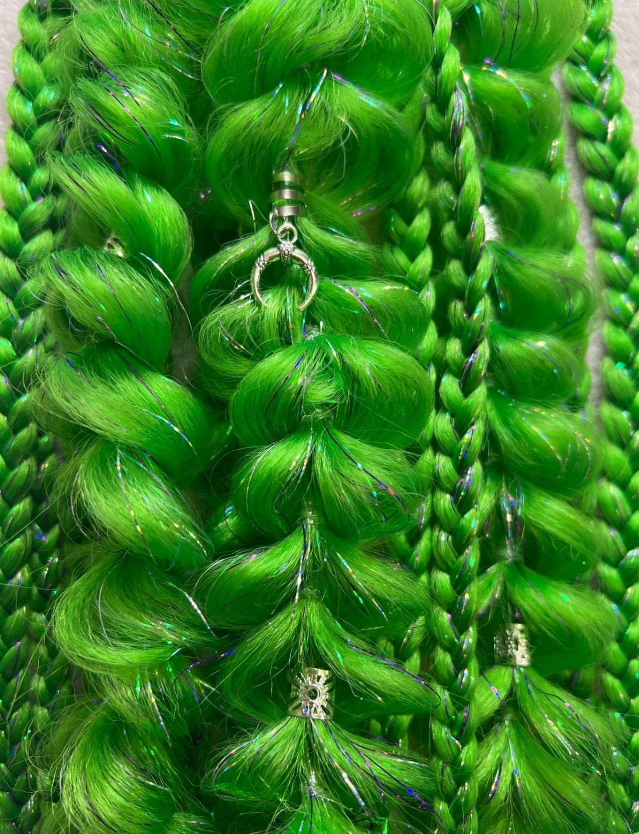 Neon Green Rave Braids
