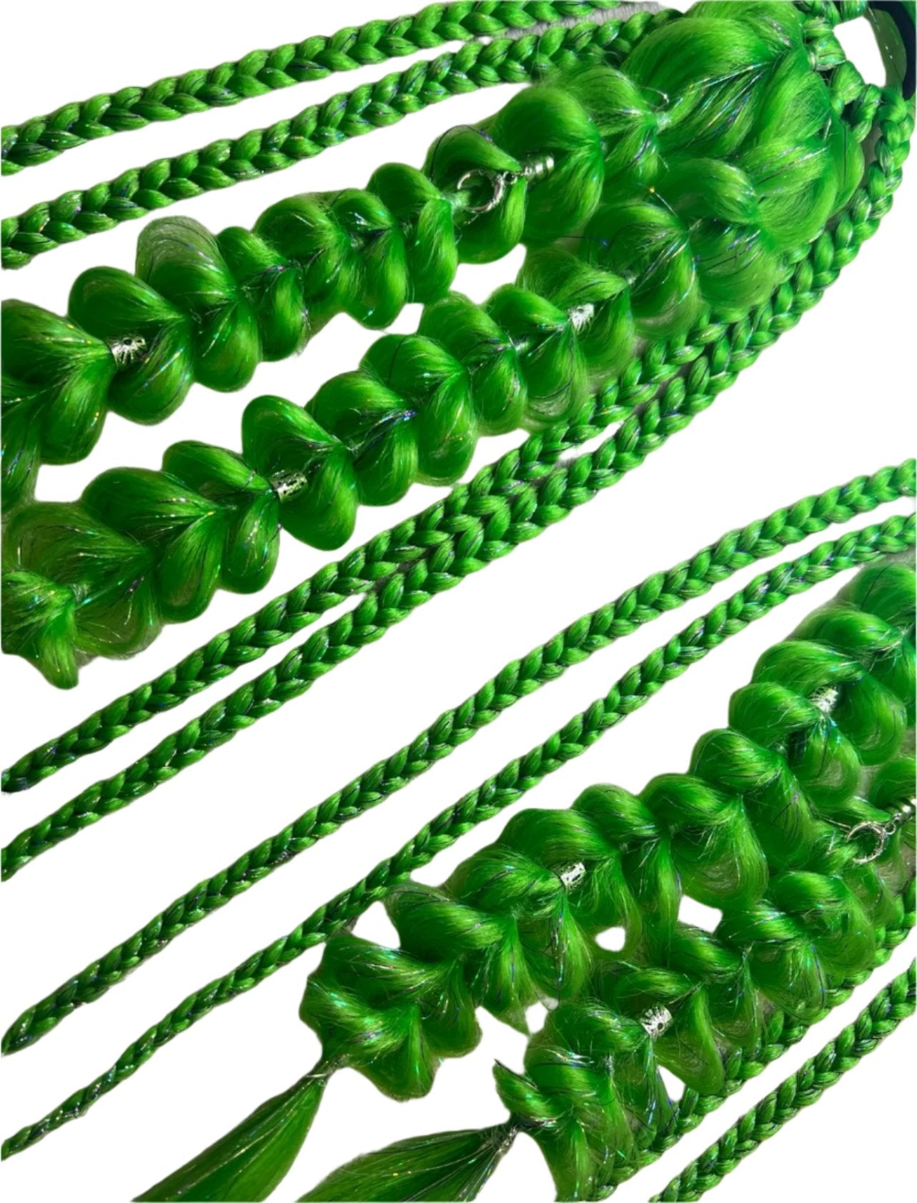 Neon Green Rave Braids