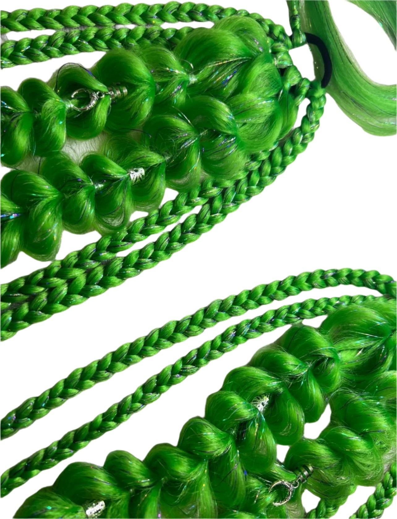 Neon Green Rave Braids