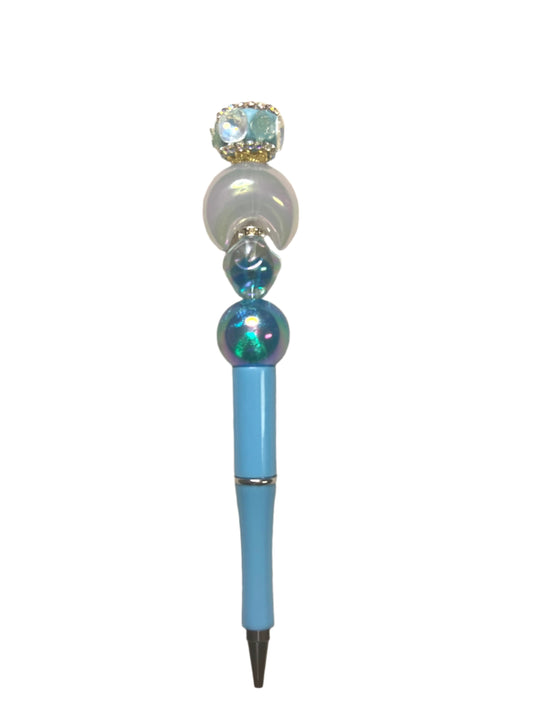Blue Moon Beaded Pen