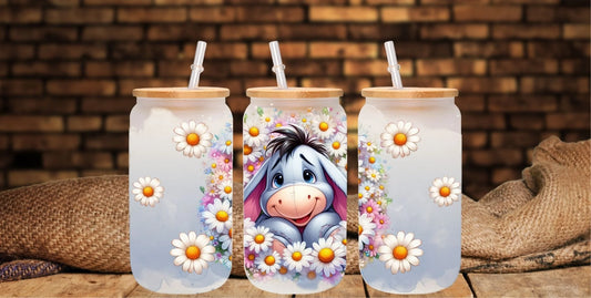 Eeyore Floral UVDTF 16oz Libbey Wrap
