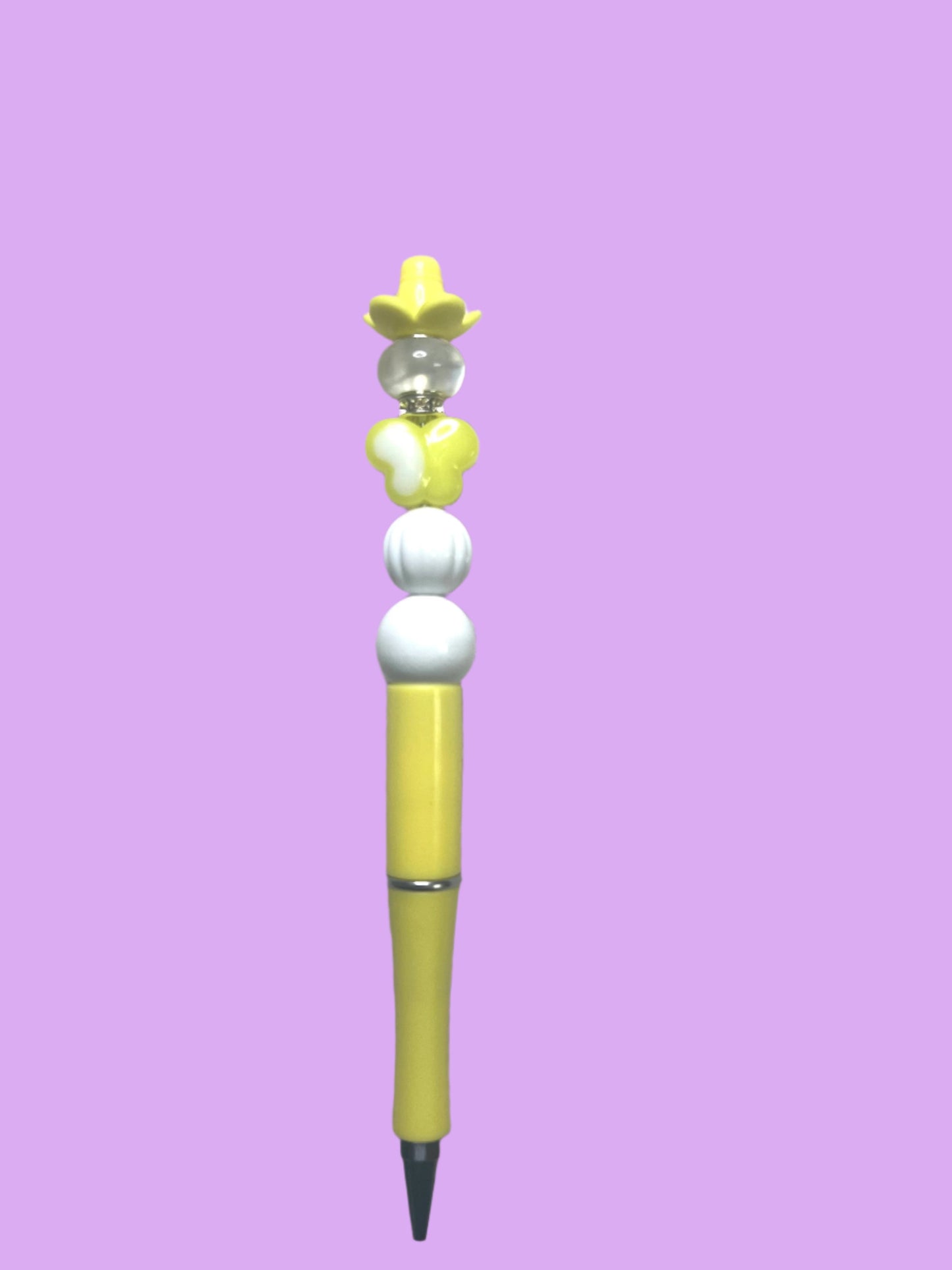Yellow Butterfly Beaded Pen