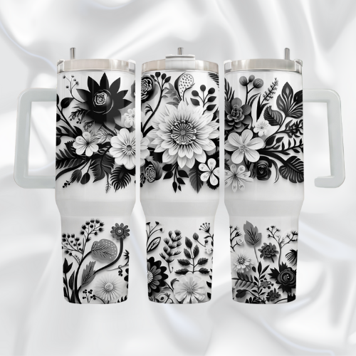 Black & White Flowers